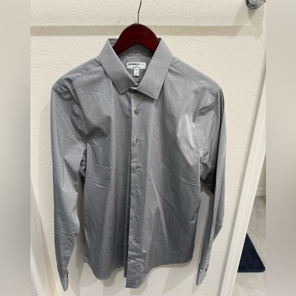 Men’s formal extra slim button down shirt - gray - size L - 16-16.5” neck - Picture 1 of 3